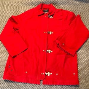 Ralph Lauren U.S.R.L. Womens L Large Jacket Red cotton‎ nautical latch zip boat